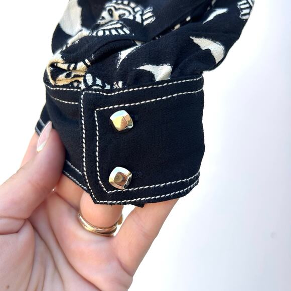 New BA&SH Aude Dress Black White BASH Medium Maxi Long Sundress Viscose Medium - Picture 7 of 9